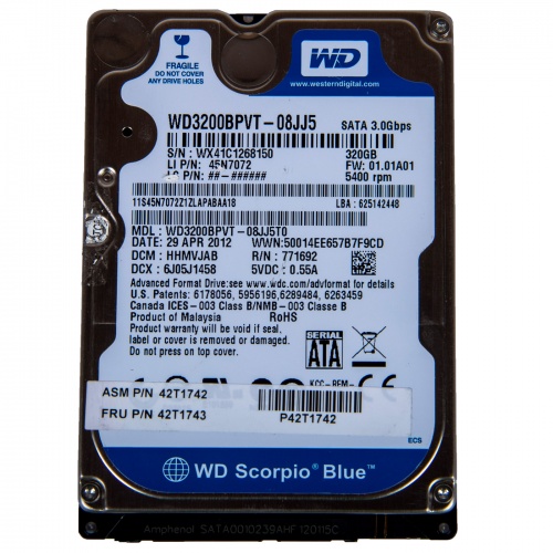 Dysk twardy HDD 2.5 SATA II 320 GB 5400 RPM 3.0 Gbps