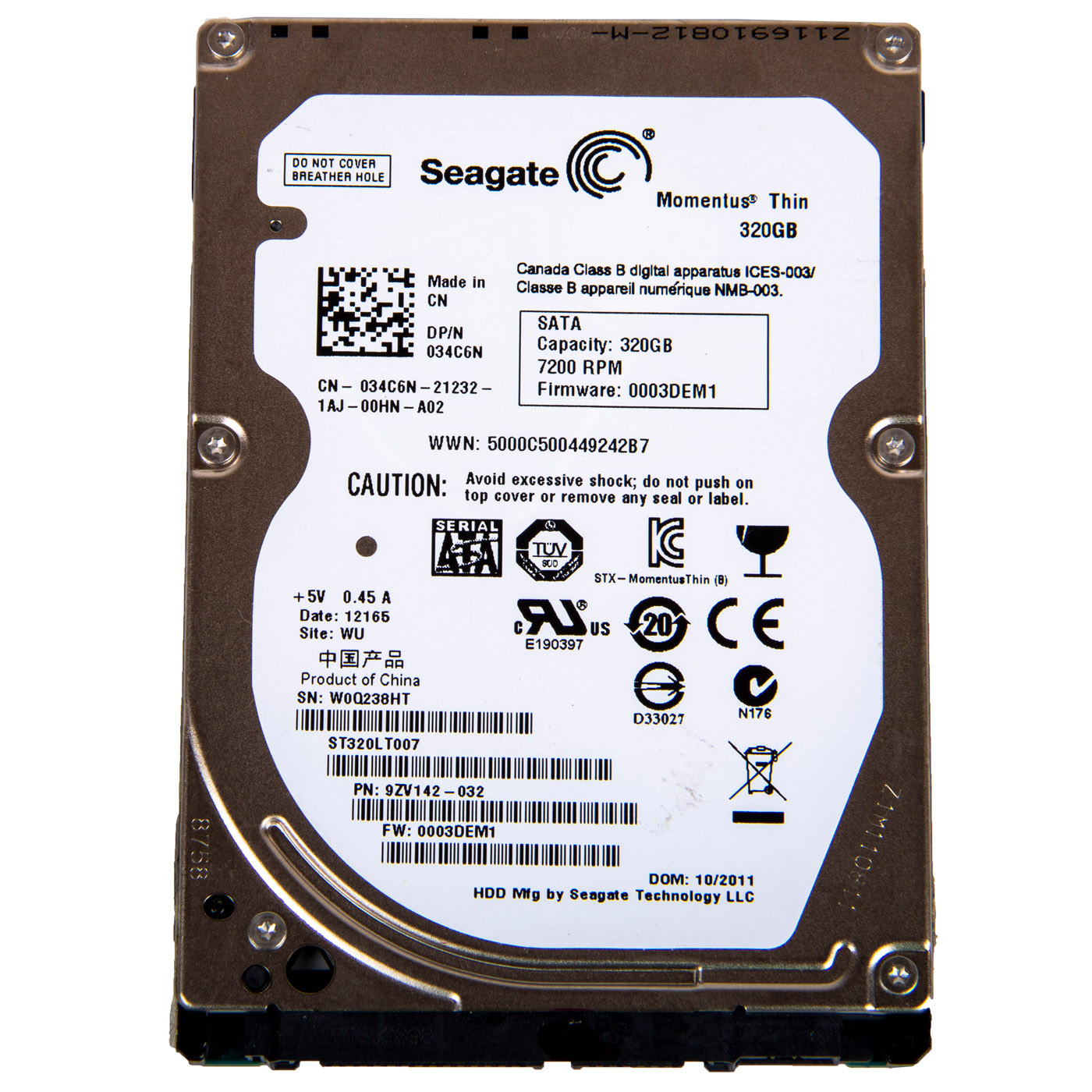 Dysk twardy wewnętrzny SATA II 320 GB 7200 rpm Seagate nr FRU: 9ZV142-032