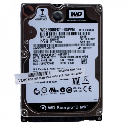 Dysk twardy HDD 2.5 SATA II 320 GB 7200 RPM 3.0 Gbps