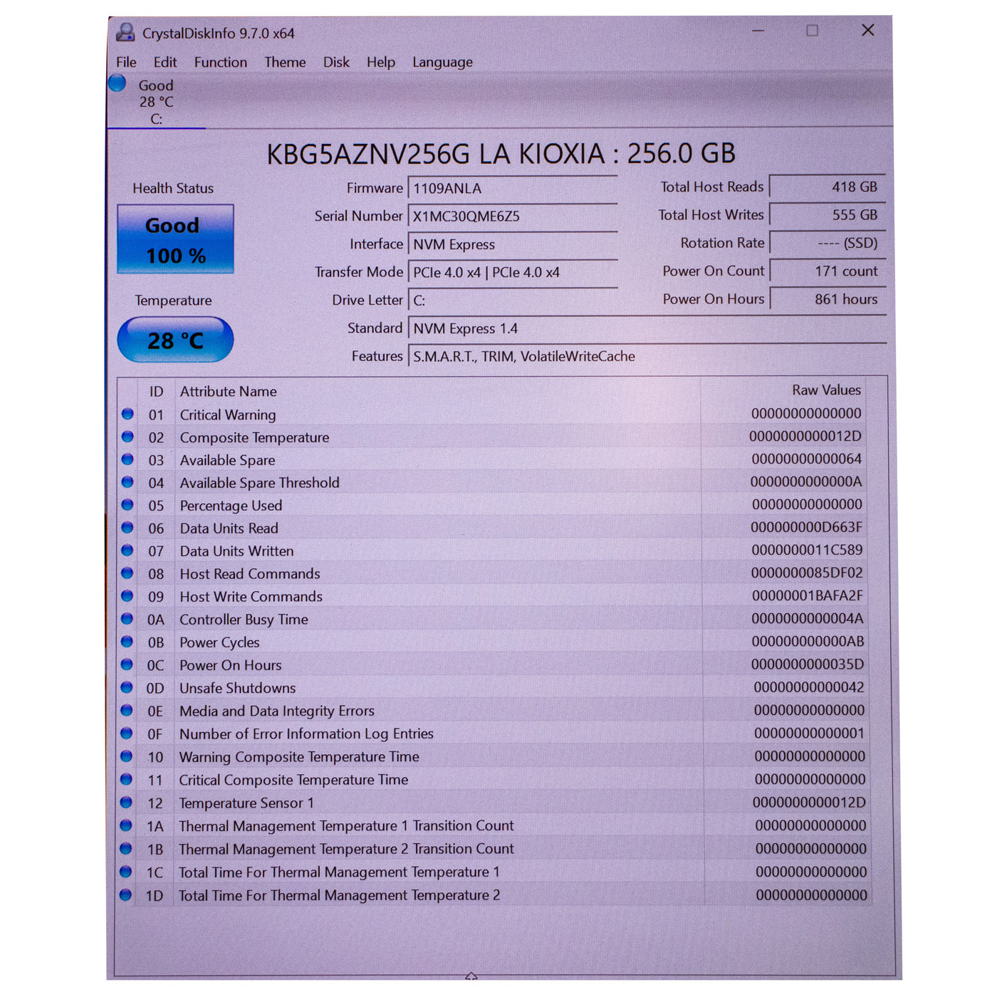 Dysk twardy M.2 256 GB Kioxia PCIe NVMe 4.0 x4