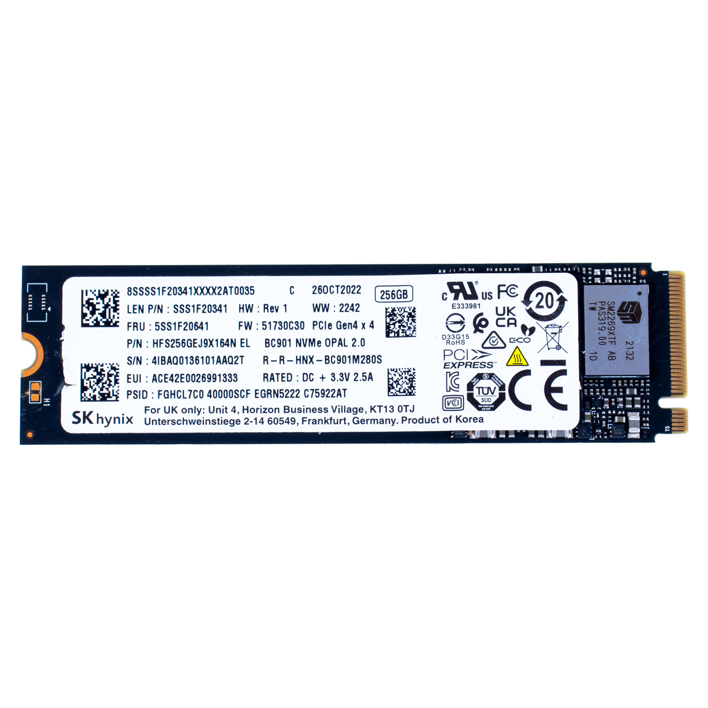 Dysk twardy M.2 256 GB SK Hynix PCIe NVMe 4.0 x4