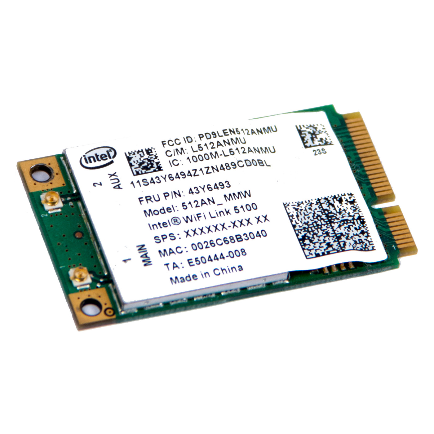 Intel Wireless WiFi 5100 PCIe Lenovo X200 X200s X300 T400 X200T