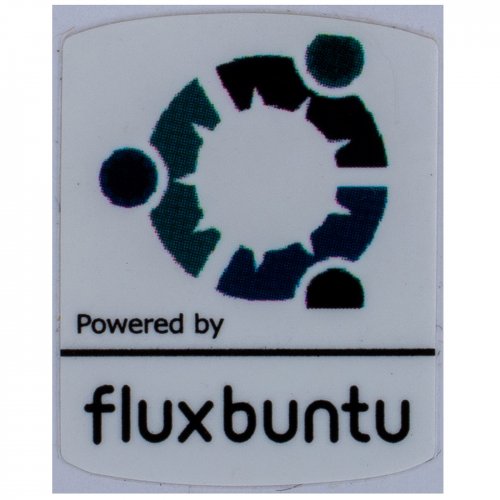 Naklejka Powered by Fluxbuntu 19 x 24 mm