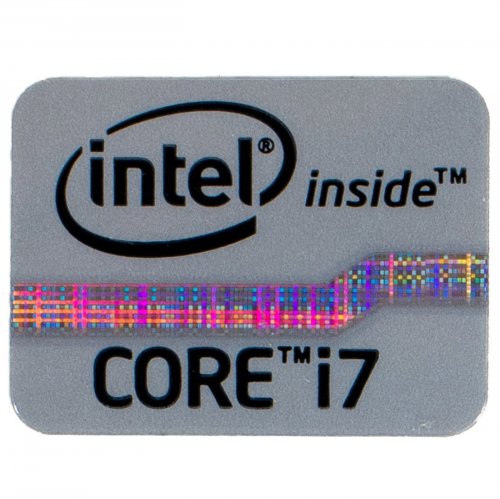Naklejka sticker Intel Core i7 silver 16 x 21 mm