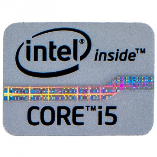 Naklejka sticker Intel Core i5 silver 16 x 21 mm