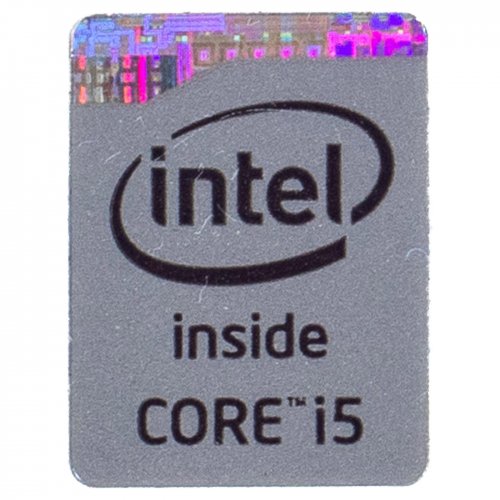 Naklejka sticker Intel Core i5 silver 16 x 12 mm