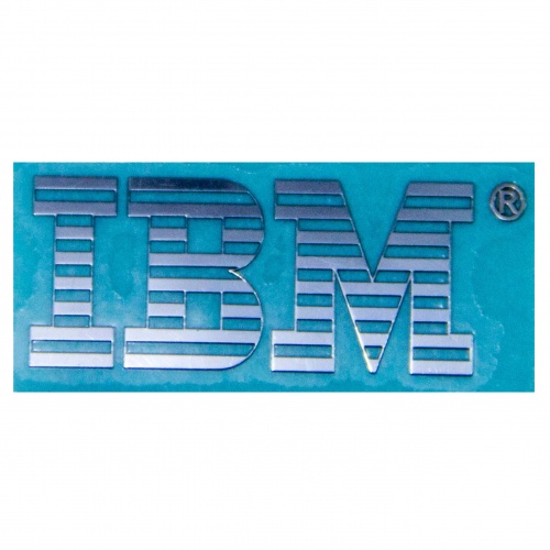 Naklejka z logotypem IBM silver 27x12 mm