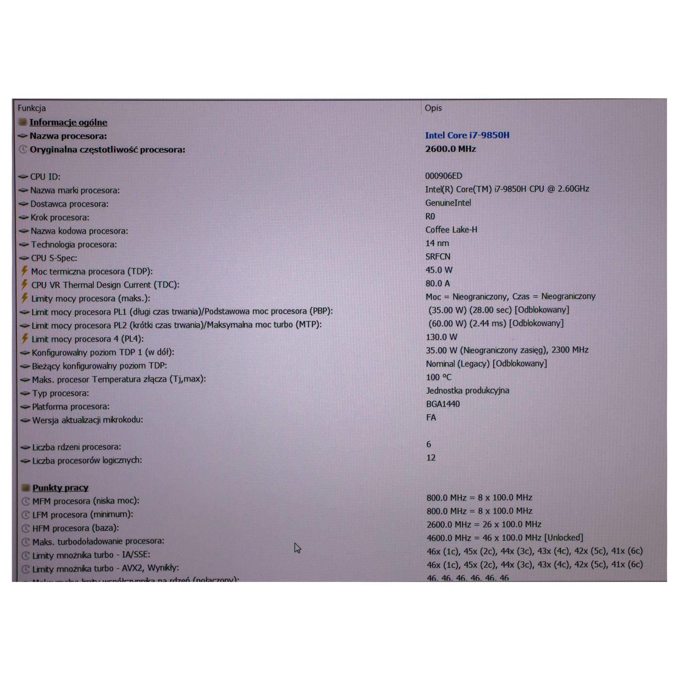 Płyta główna procesor Lenovo ThinkPad P53 i7 9850H