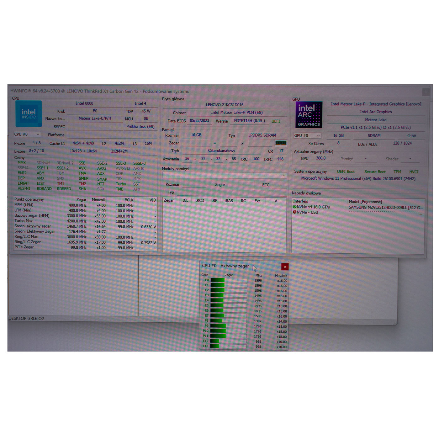 Płyta główna procesor Lenovo X1 Carbon 12 165U