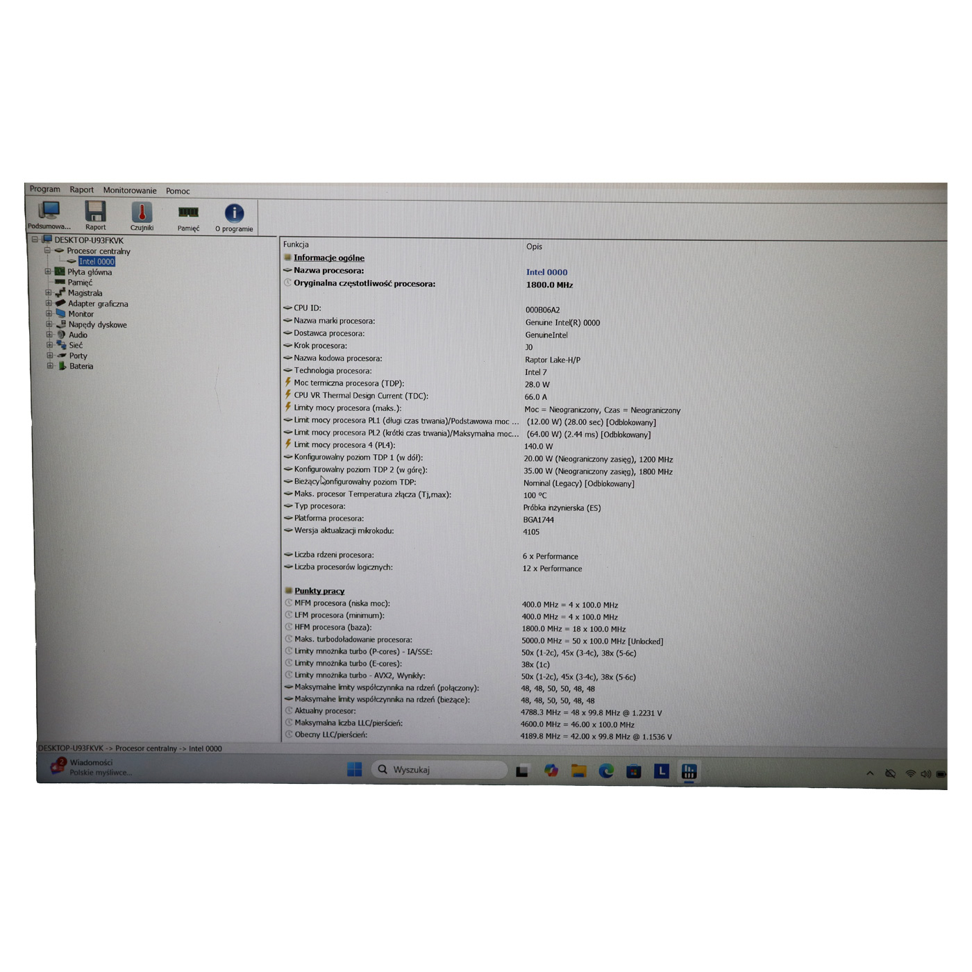 Płyta główna procesor Lenovo T16 2 generacja