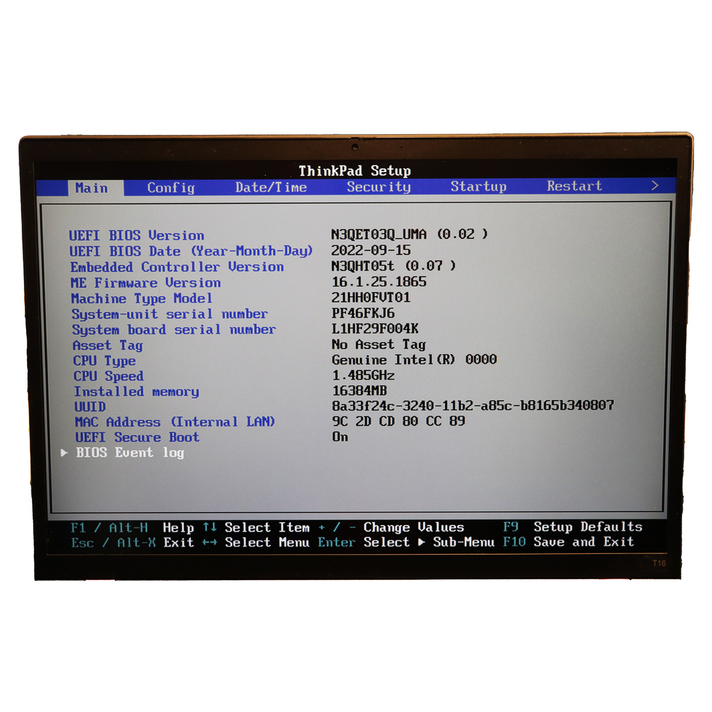Płyta główna procesor Lenovo T16 2 generacja