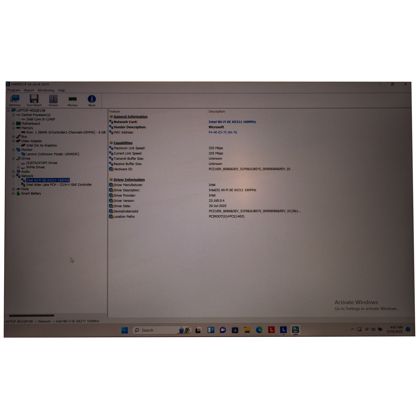 Płyta główna procesor Lenovo P14s 3 generacja Intel