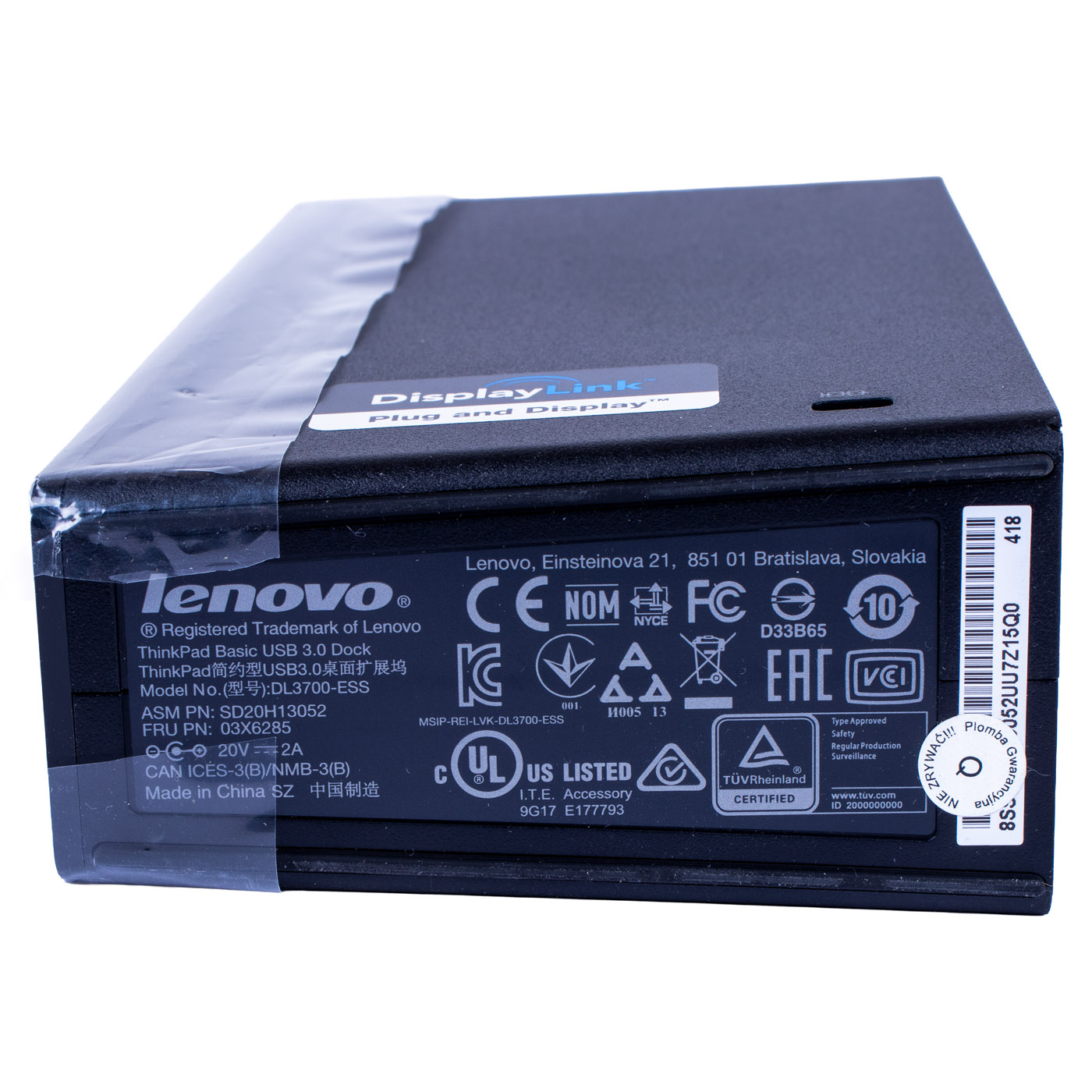 Stacja dokująca Lenovo ThinkPad USB 3.0 Basic Dock 03X6285