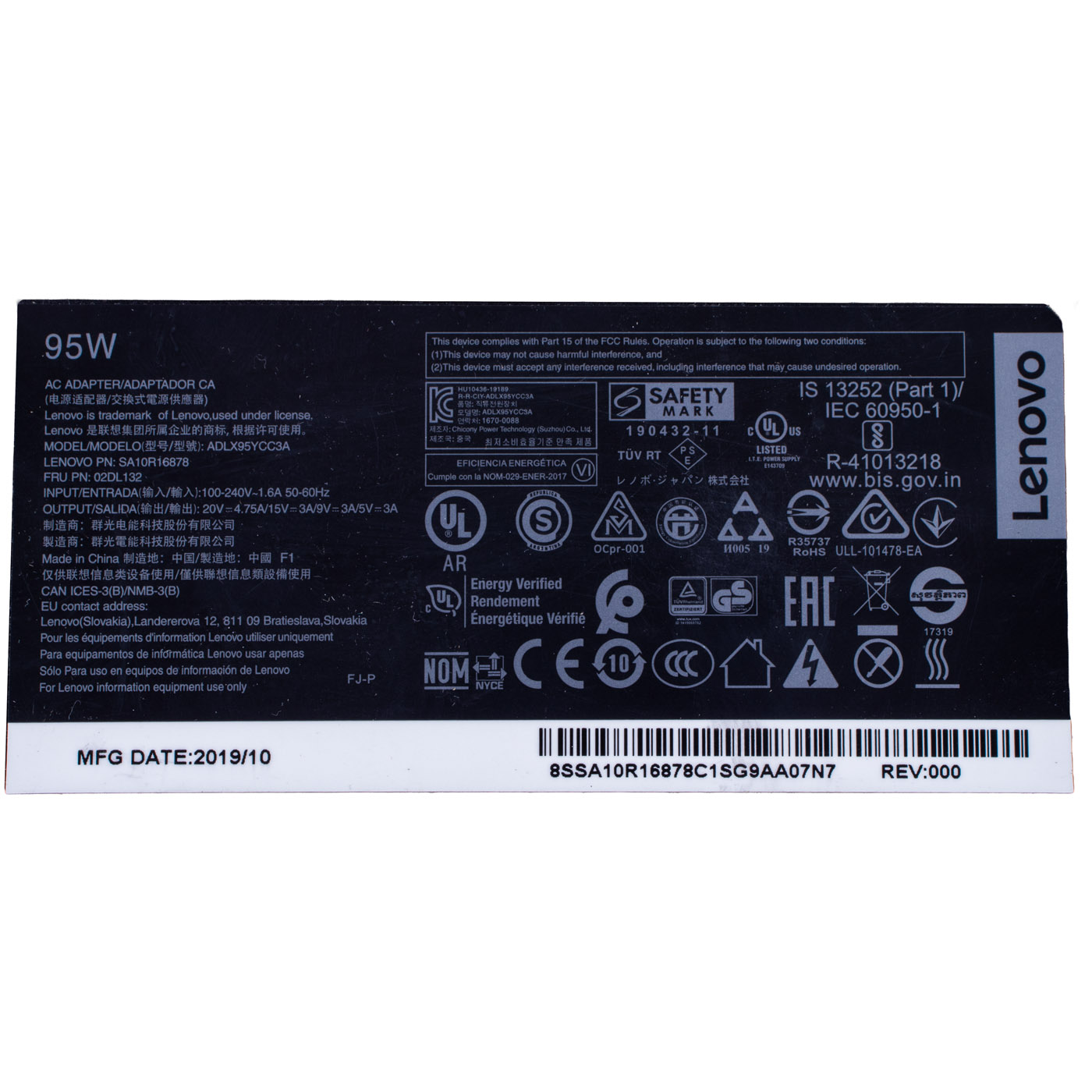 Zasilacz 95W USB-C Lenovo T490 T14 T590 T15